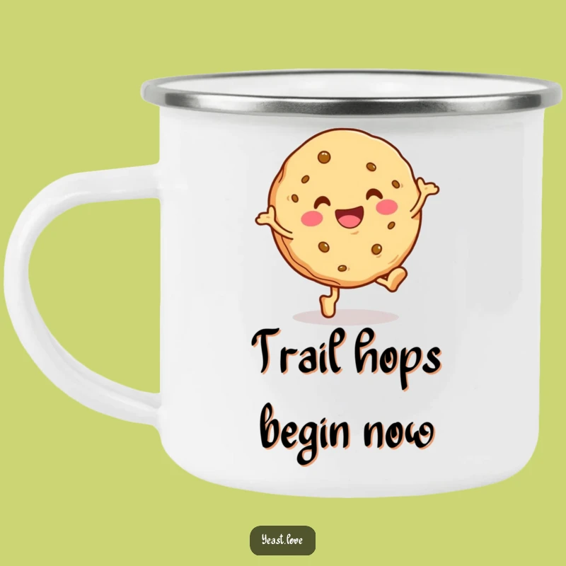 Funny Cookie Hop Camping Mug: Enjoy Drinks with Cheerful Dessert Vibes