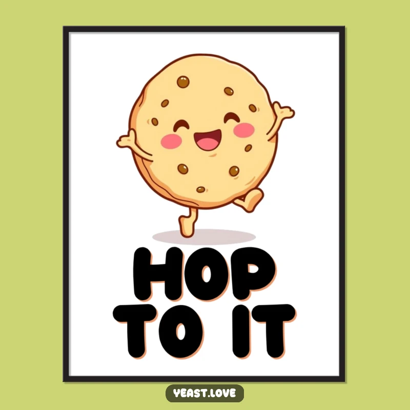 Funny Cookie Hop Digital Art: Instant Cheerful Dessert Decor Download