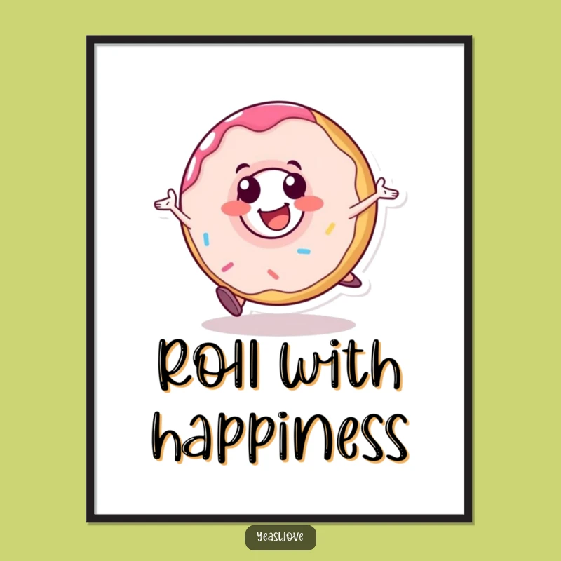 Funny Donut Roll Digital Art: Instant Sweet Decor Download