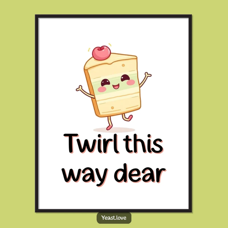 Funny Cake Slice Twirl Digital Art: Instant Dessert Decor Download