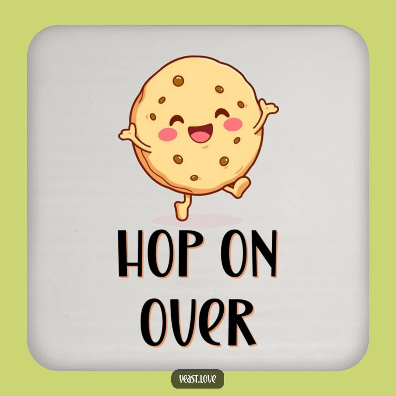 Funny Cookie Hop Drink Coaster: Protect Surfaces with Sweet Style