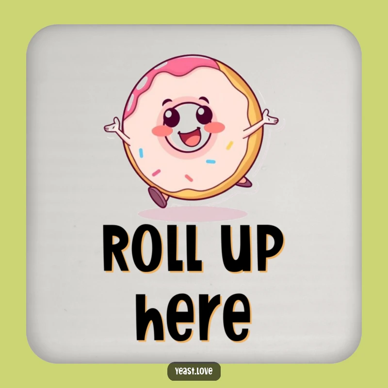Funny Donut Roll Drink Coaster: Protect Surfaces with Sweet Style