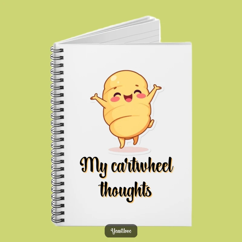 Funny Croissant Cartwheel Notebook: Jot Down Ideas with Pastry Pizzazz