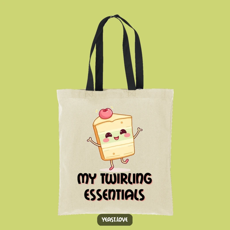 Funny Cake Slice Twirl Tote Bag: Carry Your Essentials with Sweet Style